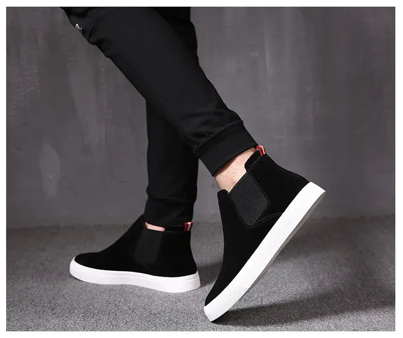 Men's High-Top Chelsea Boots - Genuine Leather Casuals
