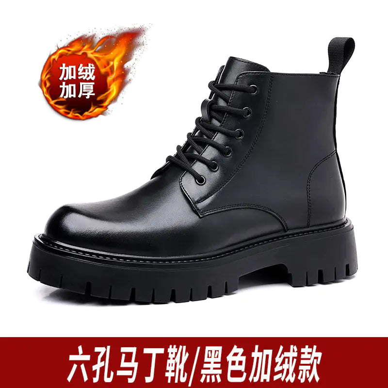 Men's Chelsea Ankle Boots - High-Top Leather Martin Boot