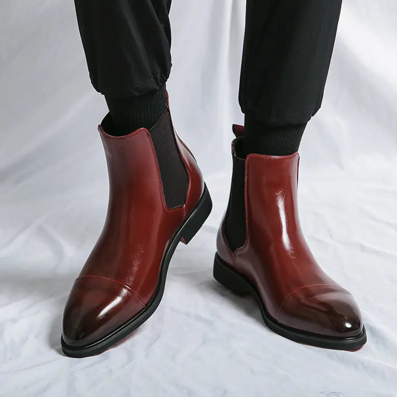 Men's Chelsea High Top Casual Leather Boots