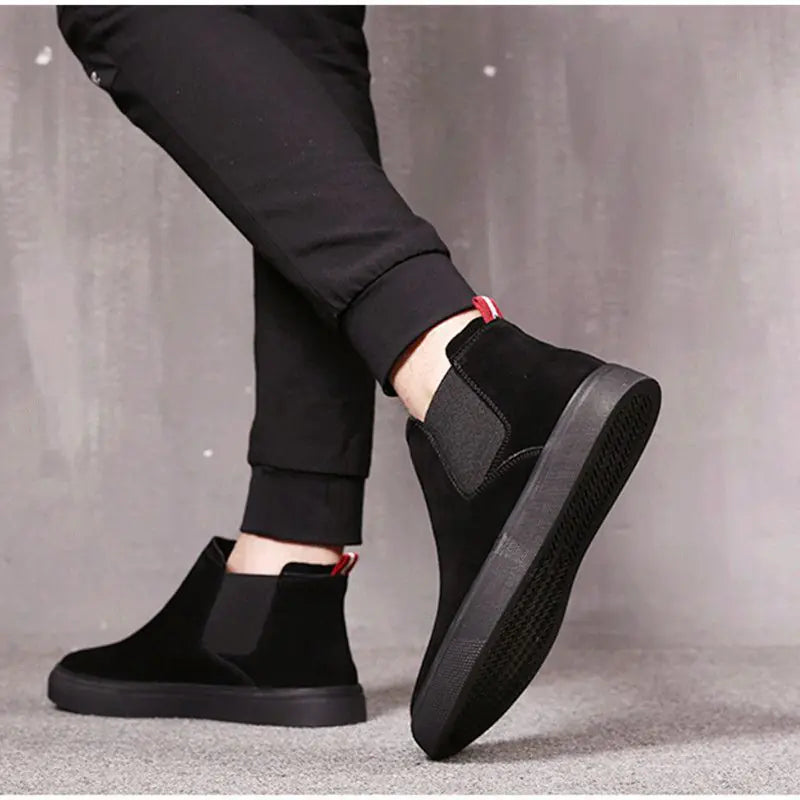 Men's High-Top Chelsea Boots - Genuine Leather Casuals