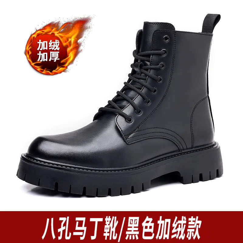 Men's Chelsea Ankle Boots - High-Top Leather Martin Boot