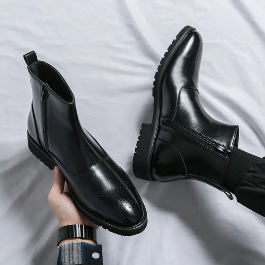 Men's Chelsea High Top Casual Leather Boots