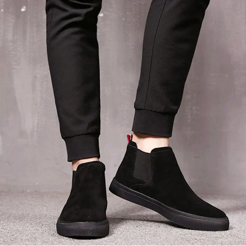 Men's High-Top Chelsea Boots - Genuine Leather Casuals