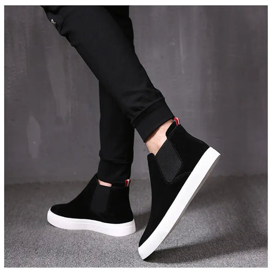 Men's High-Top Chelsea Boots - Genuine Leather Casuals